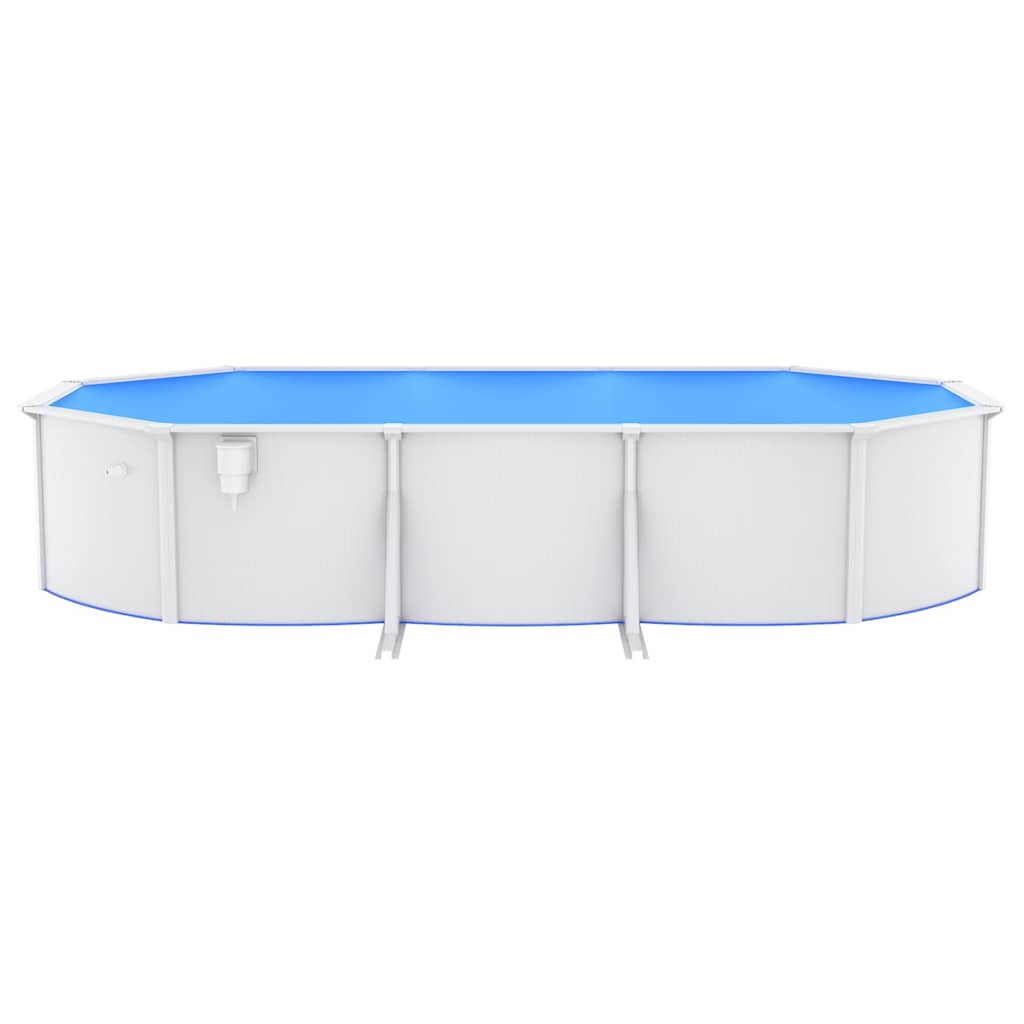 Piscina Fuori Terra in Acciaio e PVC 610x360x120 cm Bianca