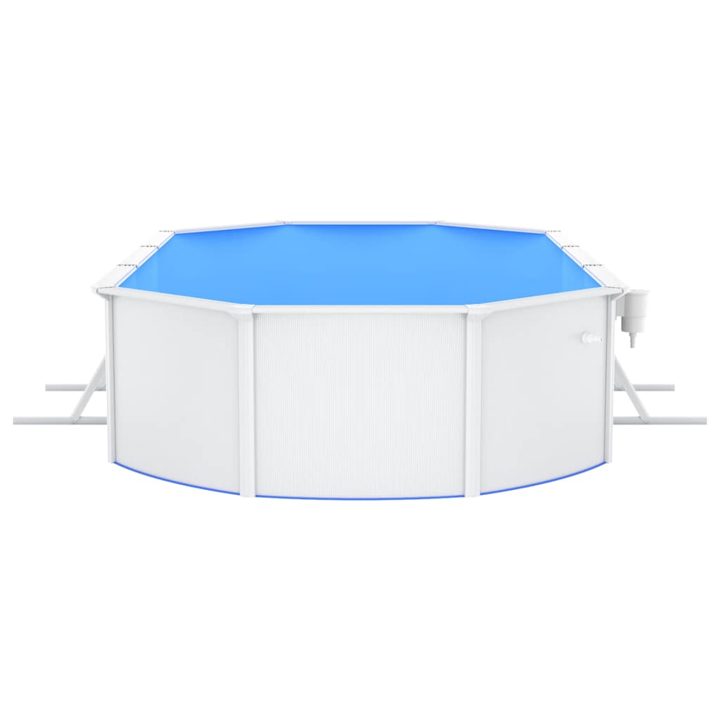 Piscina Fuori Terra in Acciaio e PVC 610x360x120 cm Bianca