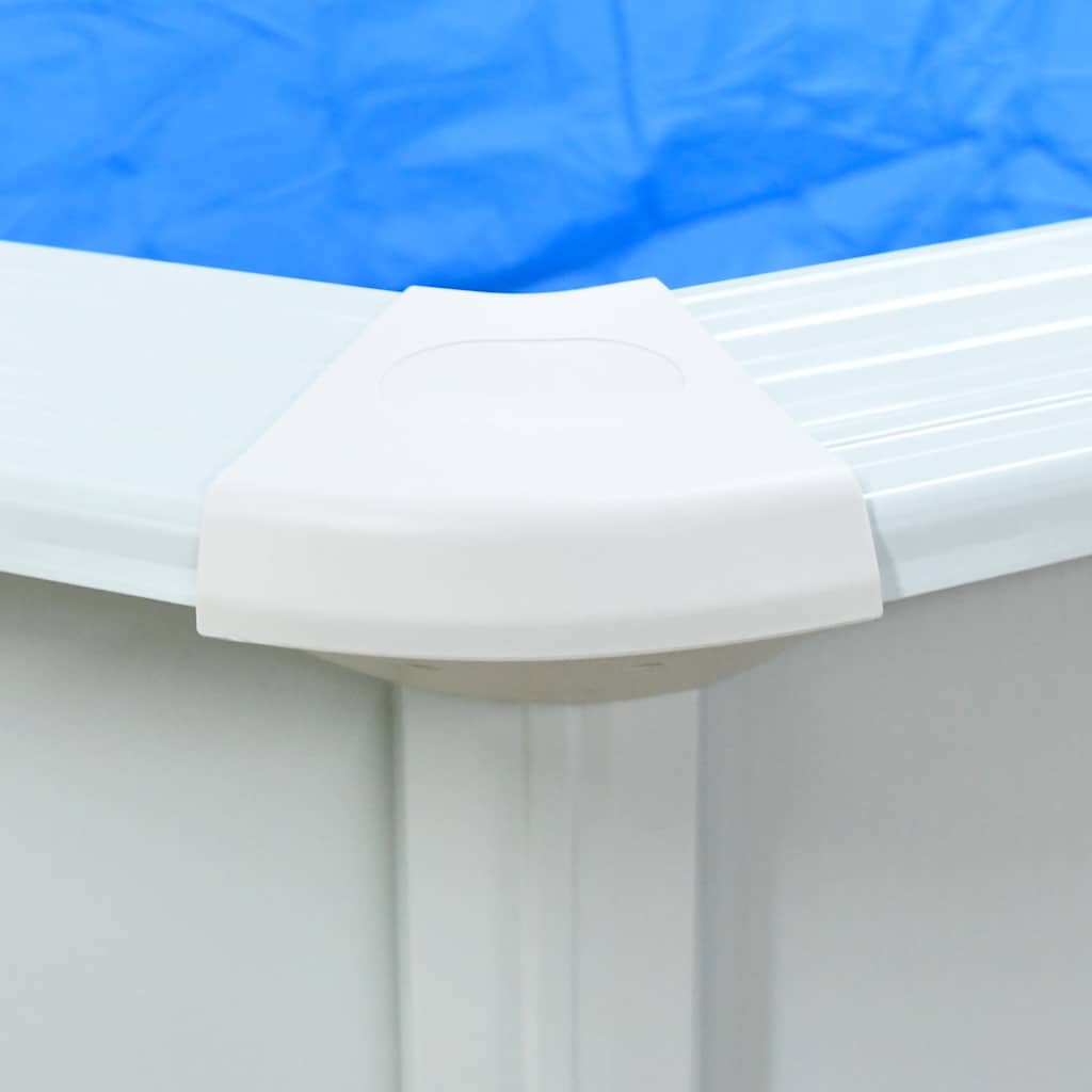Piscina Fuori Terra in Acciaio e PVC 610x360x120 cm Bianca