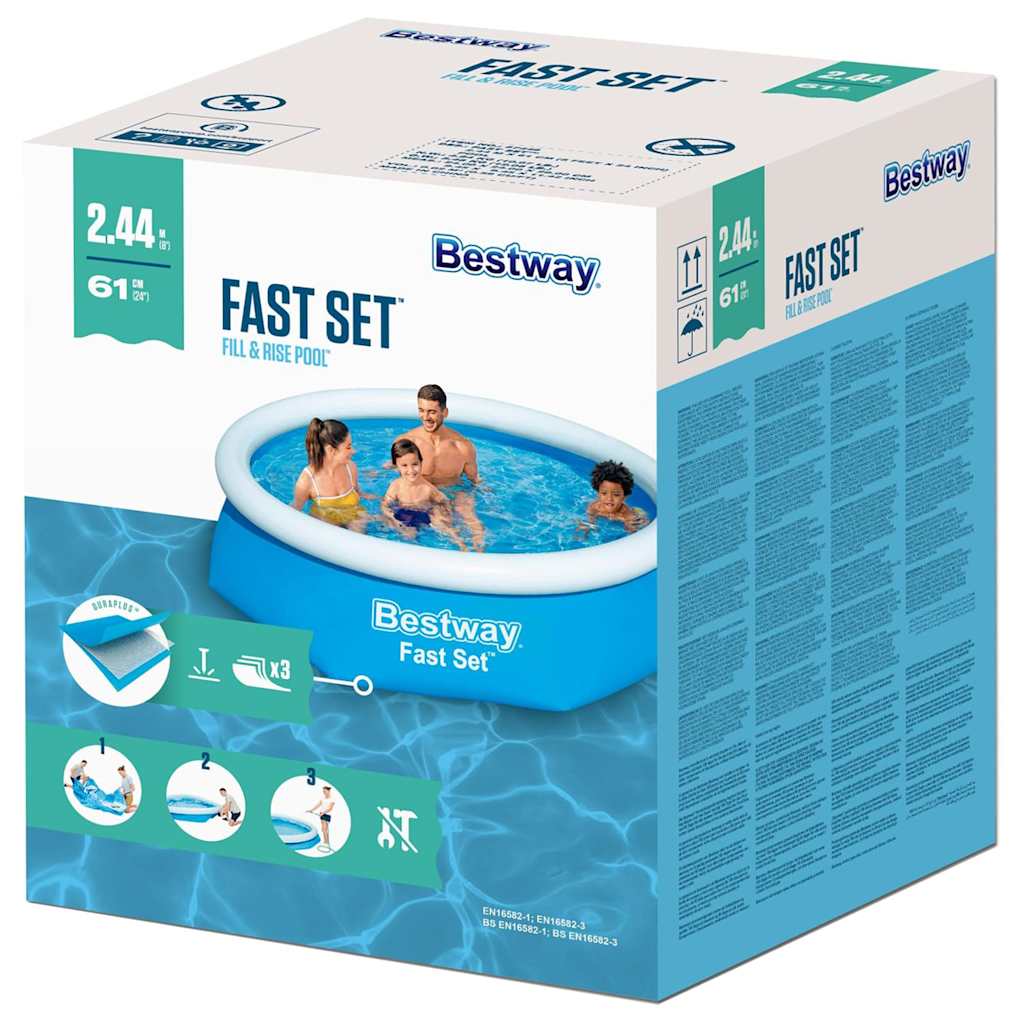 Bestway Piscina Gonfiabile Rotonda Fast Set 244x61 cm 57265