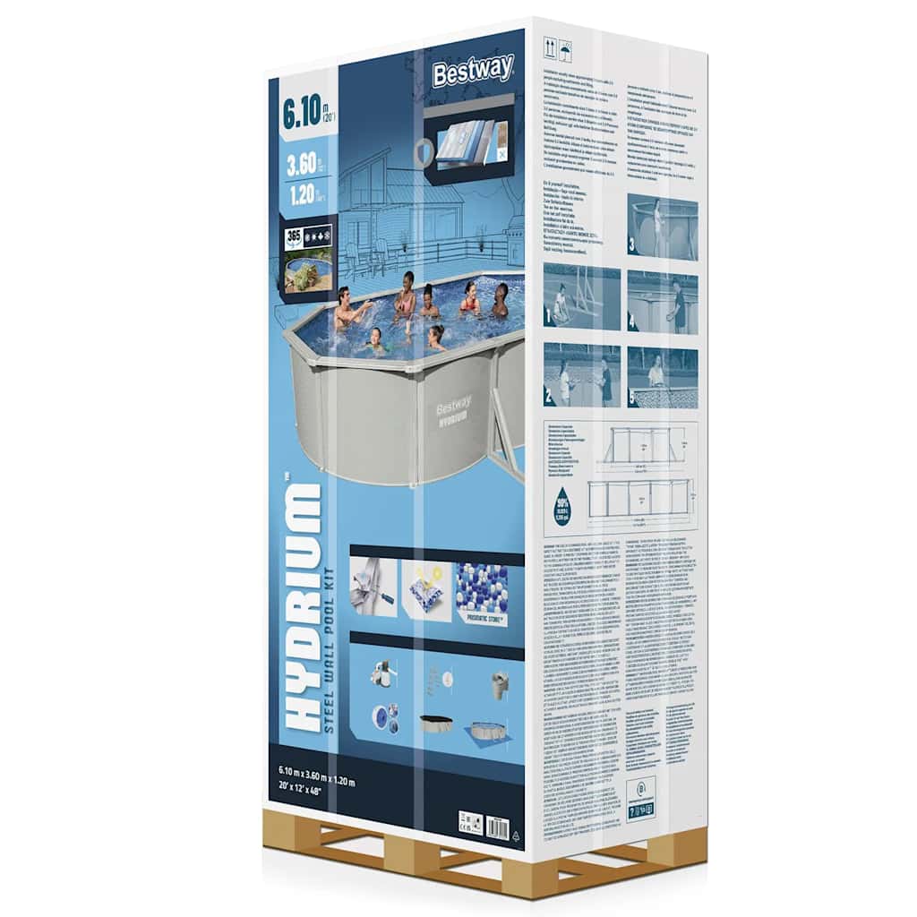 Bestway Piscina Fuoriterra Ovale Hydrium 610x360x120 cm