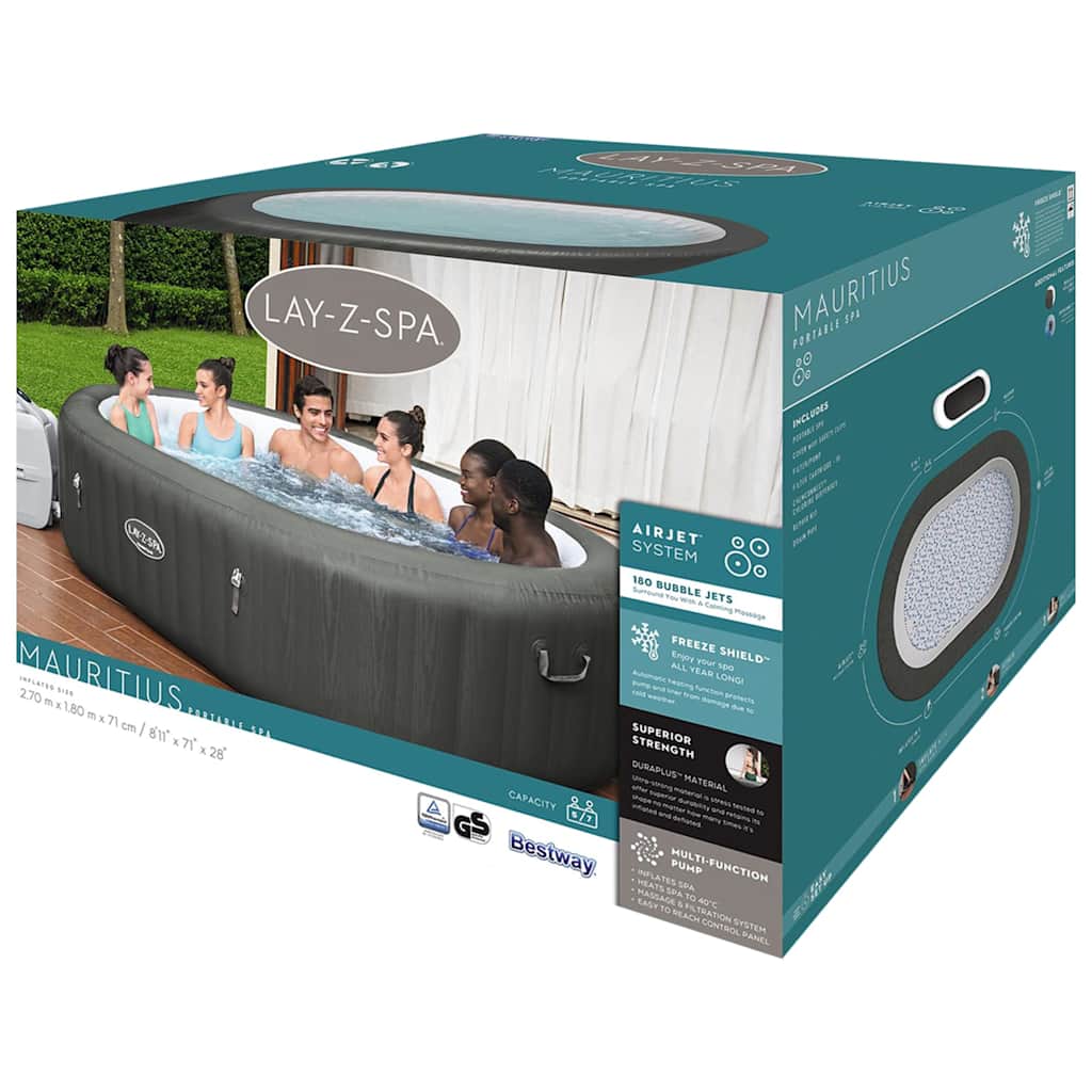 Bestway Vasca Idromassaggio Ovale Lay-Z-Spa Mauritius Airjet