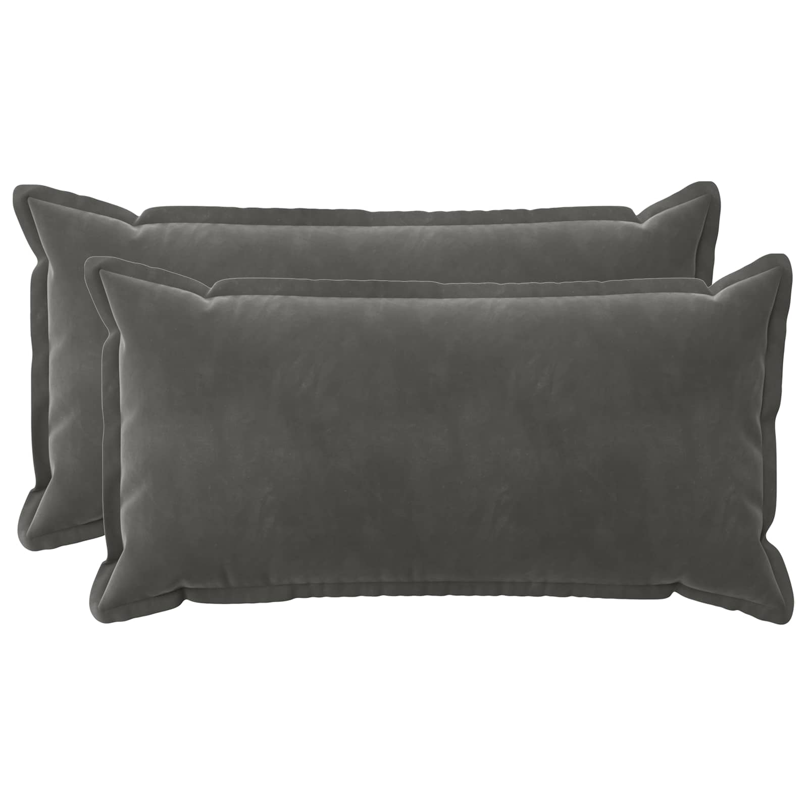 Cuscino con cuscino HOUTEN 2 pz Grigio Scuro Velluto