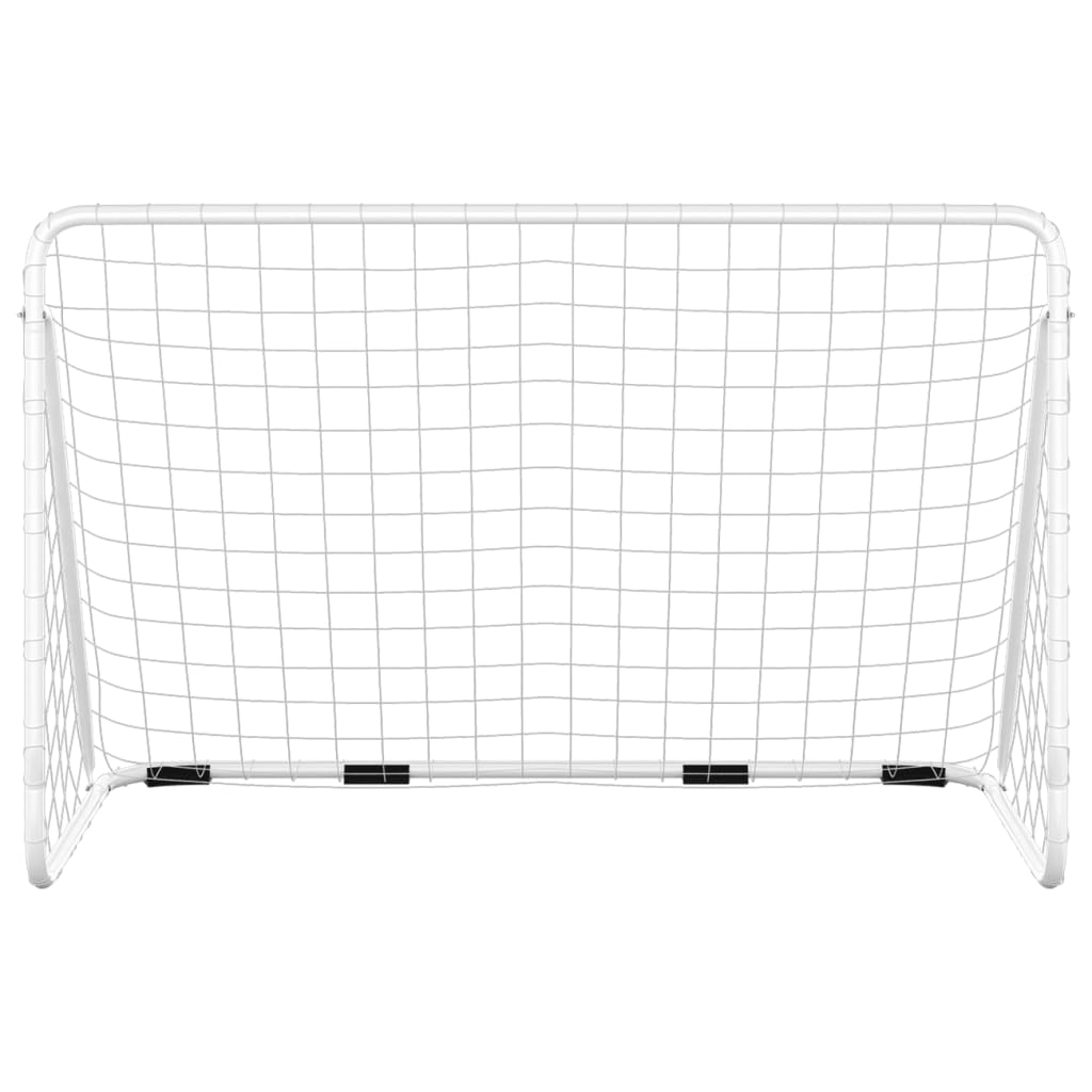 Porta da Calcio con Rete Bianca 180x90x120 cm in Acciaio