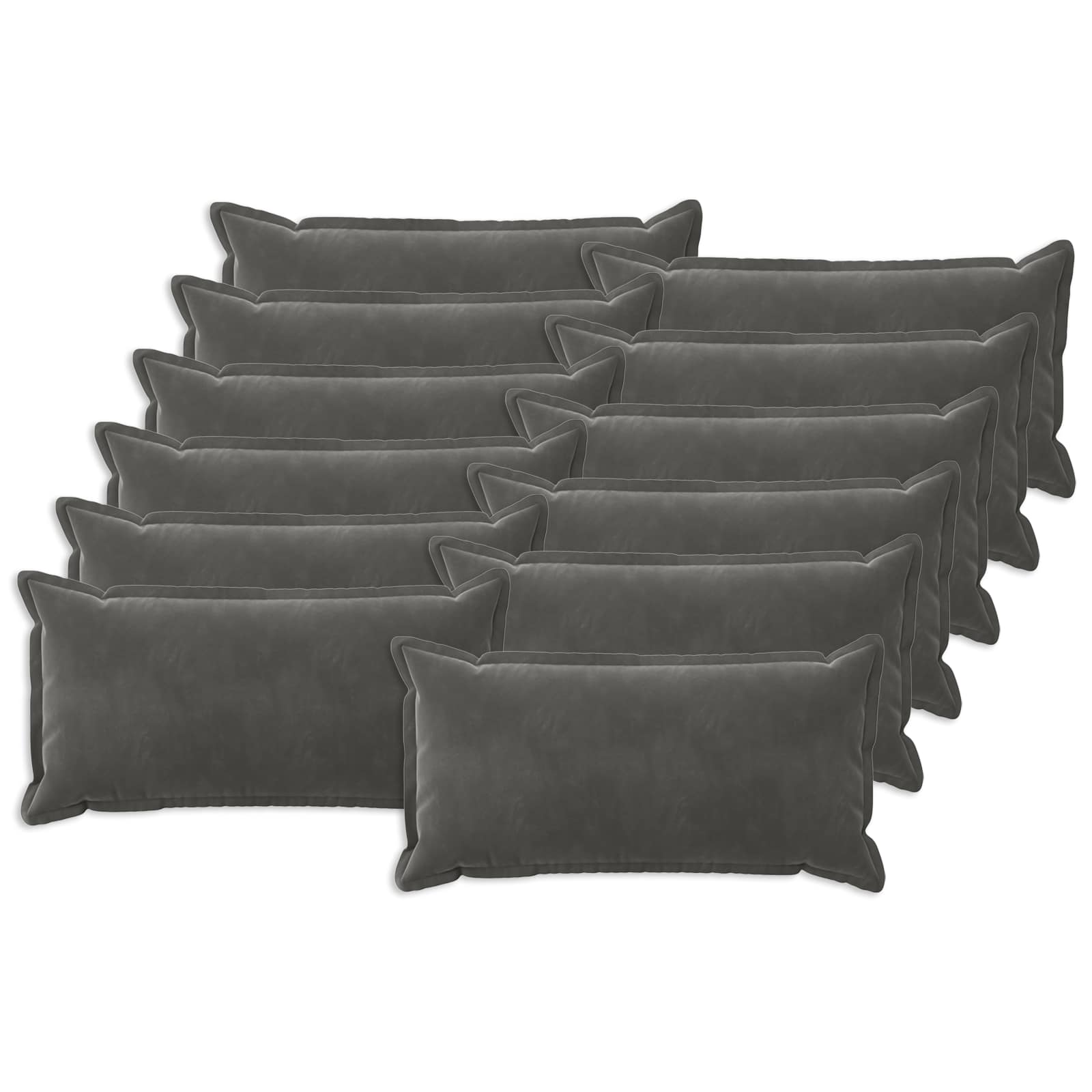 Cuscino con cuscino HOUTEN 12 pz Grigio Scuro Velluto