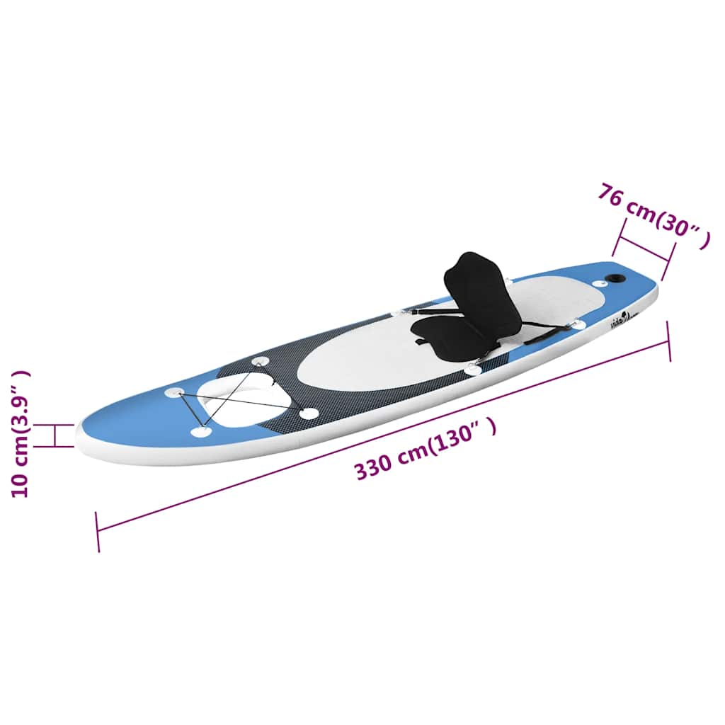 Set Tavola SUP Gonfiabile Blu Mare 330x76x10 cm