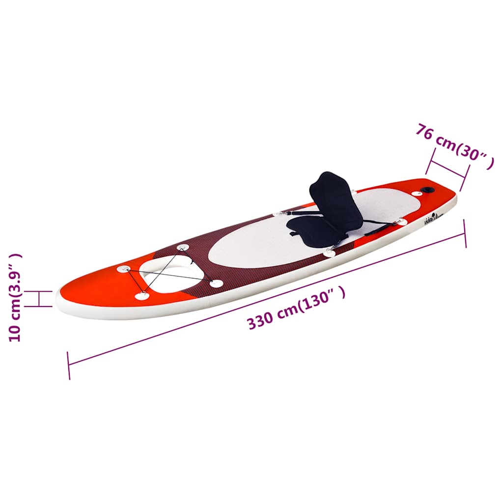 Set Tavola SUP Gonfiabile Rossa 330x76x10 cm