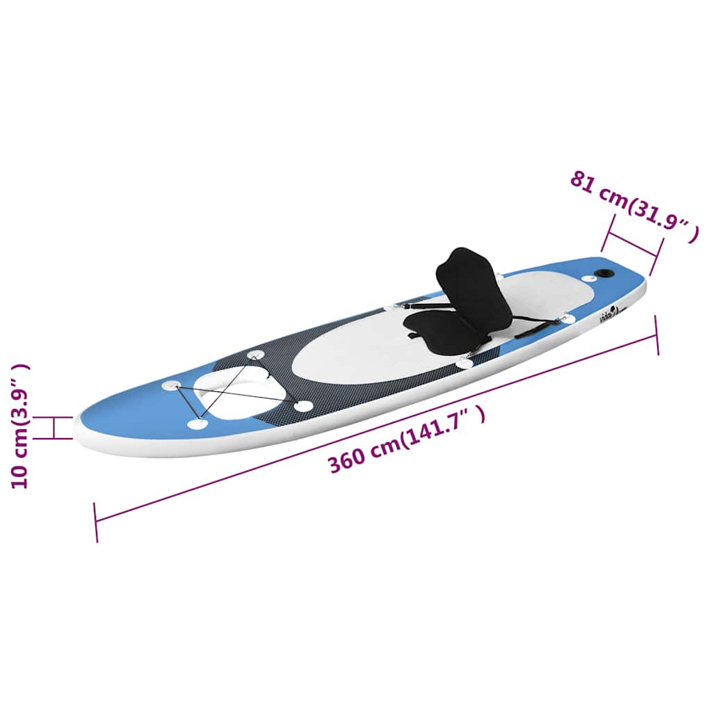 Set Tavola SUP Gonfiabile Blu Mare 360x81x10 cm