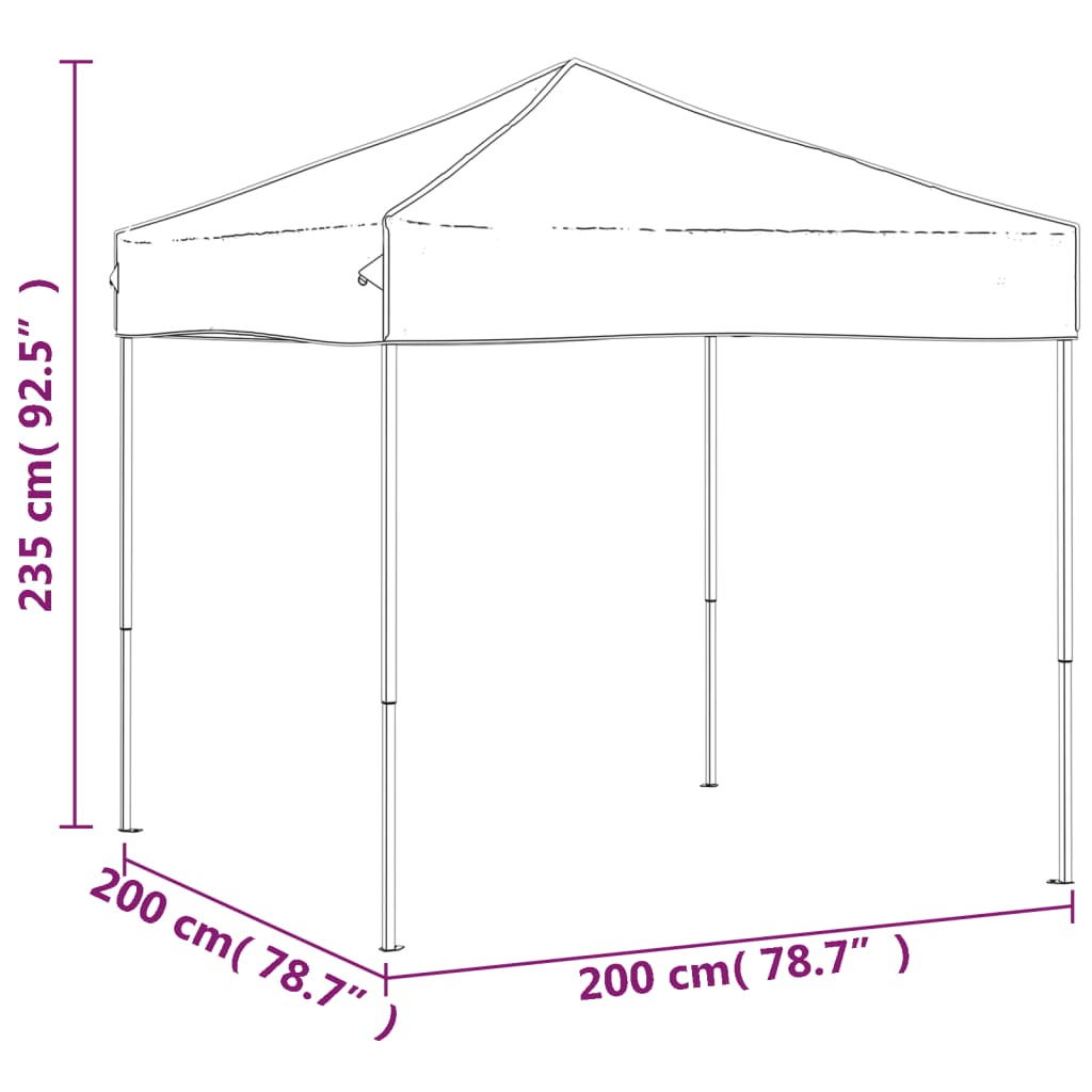 Tenda per Feste Pieghevole Antracite 2x2 m
