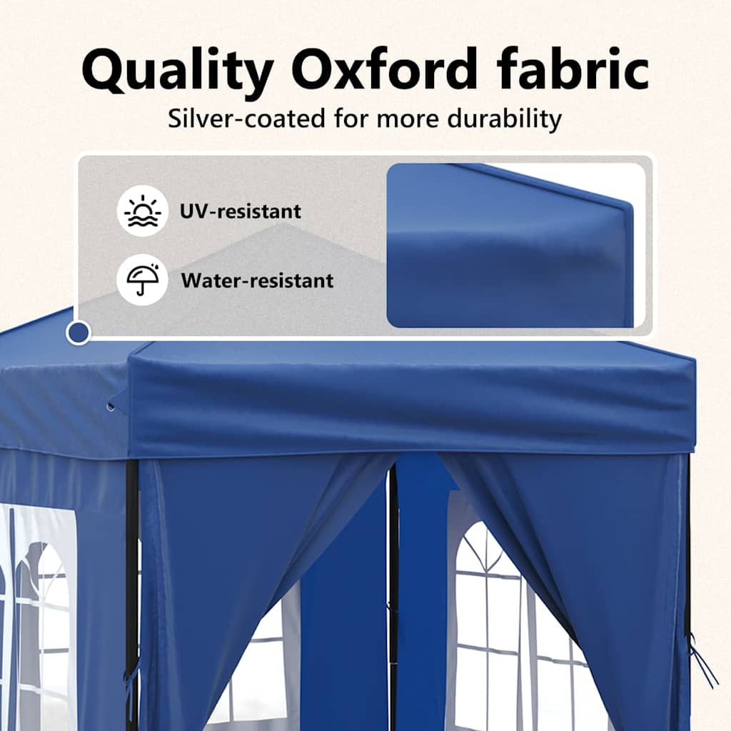 Tenda per Feste Pieghevole con Pareti Laterali Blu 2x2 m