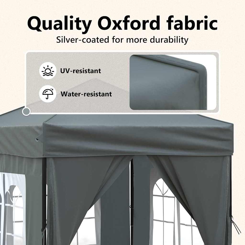 Tenda per Feste Pieghevole con Pareti Laterali Antracite 2x2 m