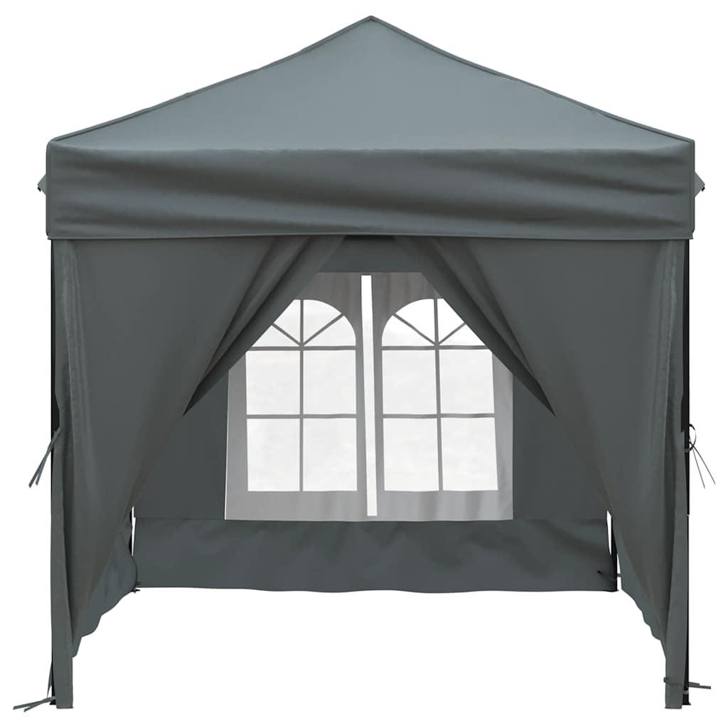 Tenda per Feste Pieghevole con Pareti Laterali Antracite 2x2 m