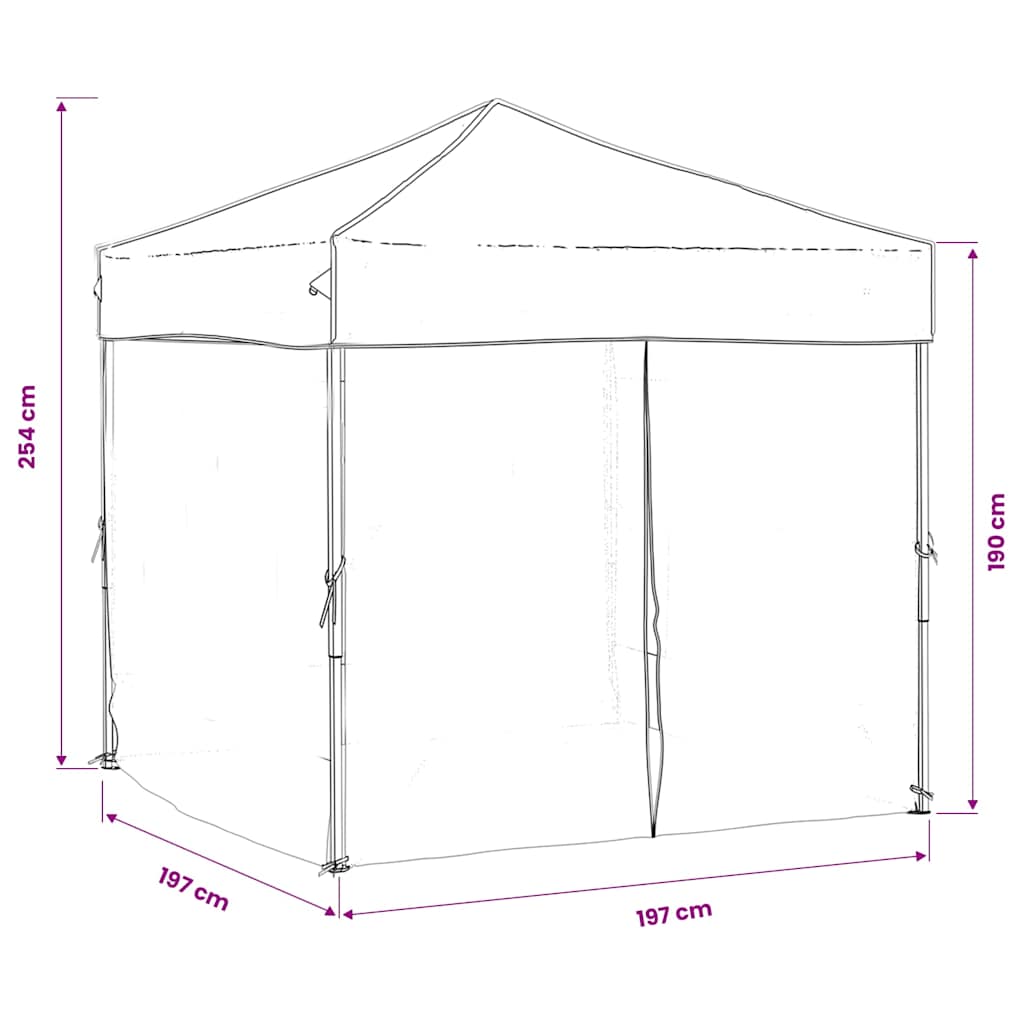 Tenda per Feste Pieghevole con Pareti Laterali Antracite 2x2 m
