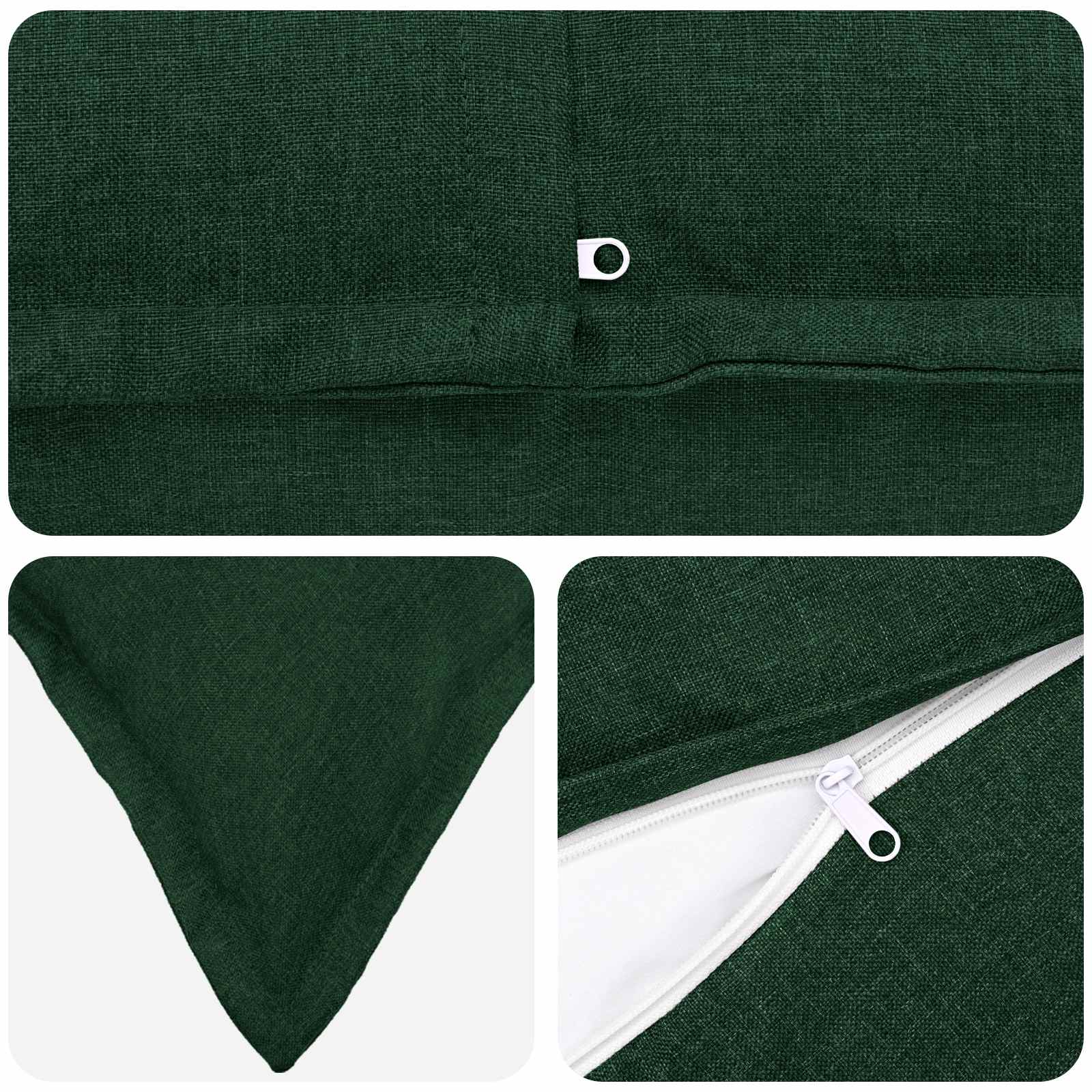 Cuscino con cuscino HOUTEN 2 pz Verde Scuro Lino
