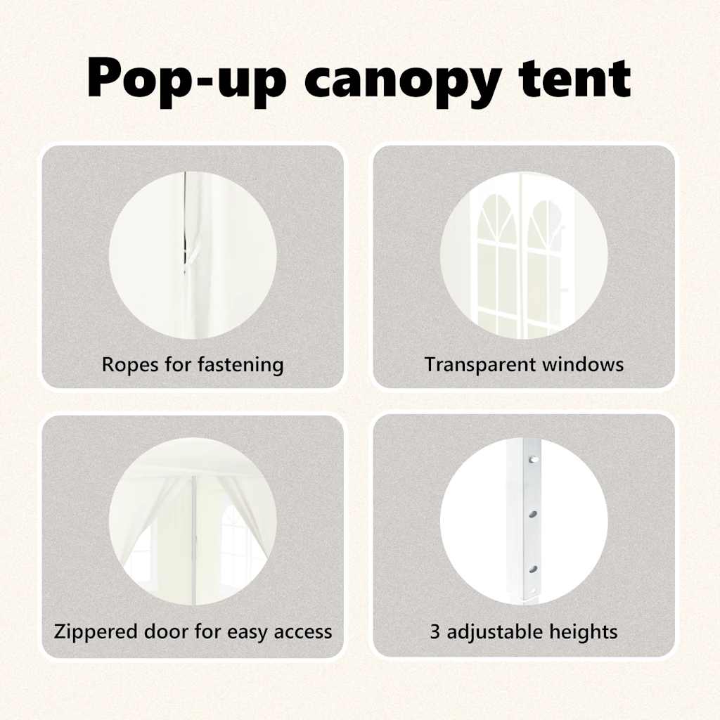 Tenda per Feste Pieghevole con Pareti Laterali Bianco 2x2 m