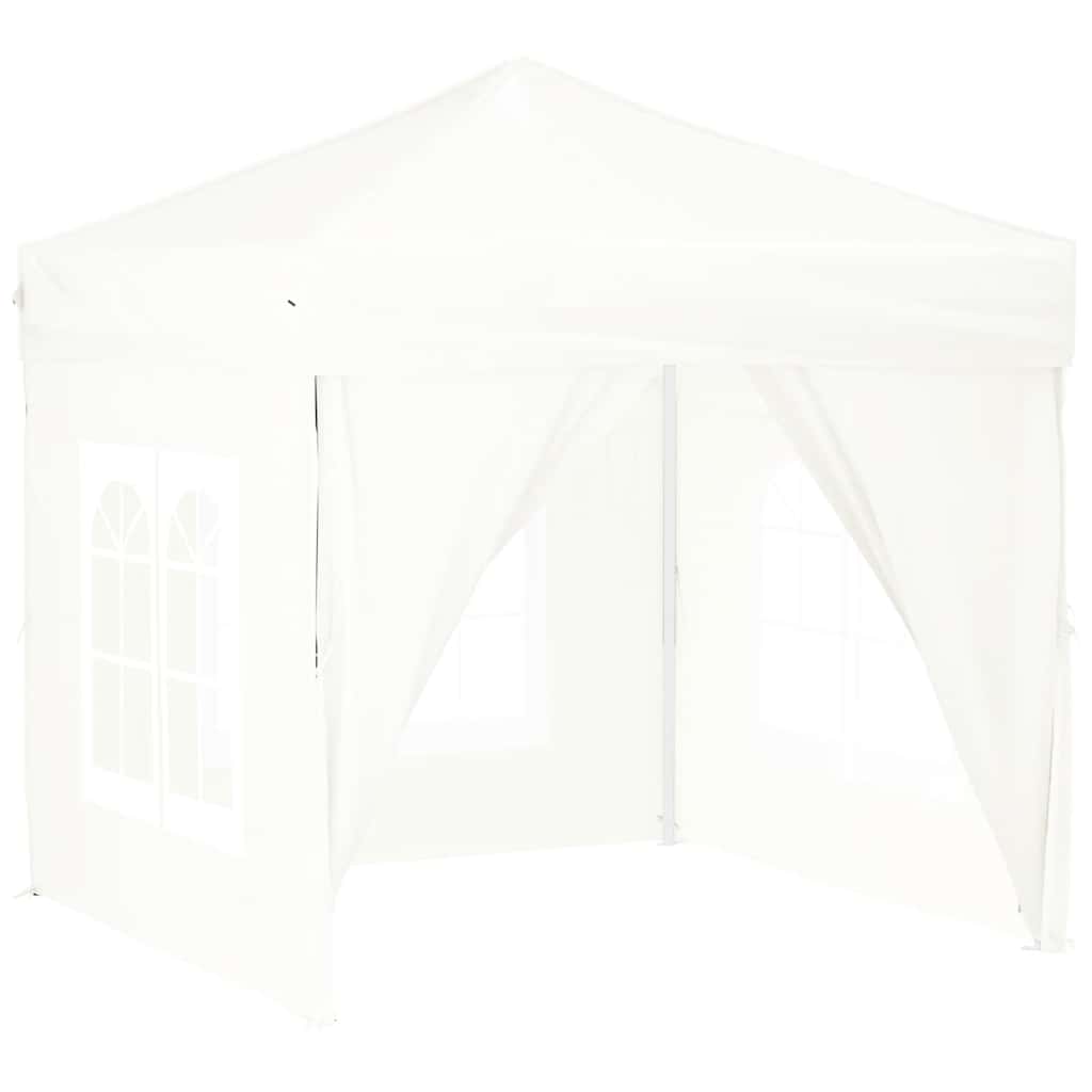 Tenda per Feste Pieghevole con Pareti Laterali Bianco 2x2 m