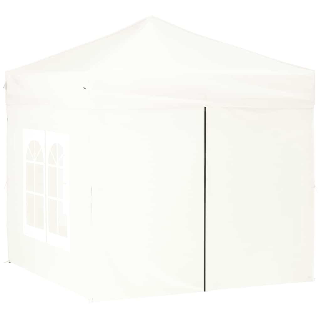 Tenda per Feste Pieghevole con Pareti Laterali Bianco 2x2 m