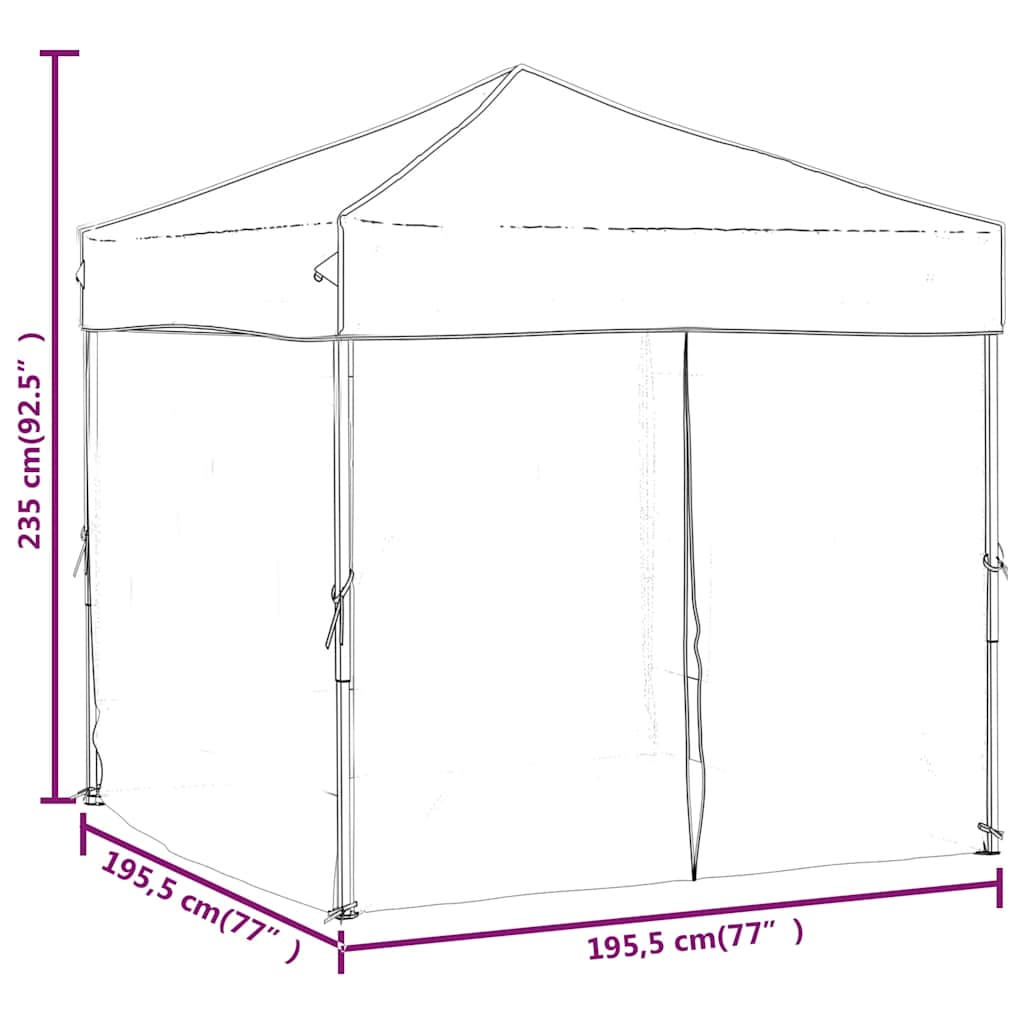 Tenda per Feste Pieghevole con Pareti Laterali Bianco 2x2 m