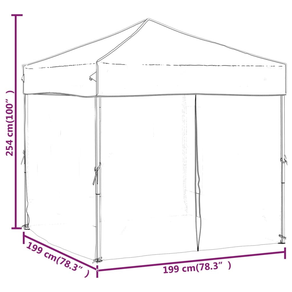 Tenda per Feste Pieghevole con Pareti Laterali Antracite 2x2 m