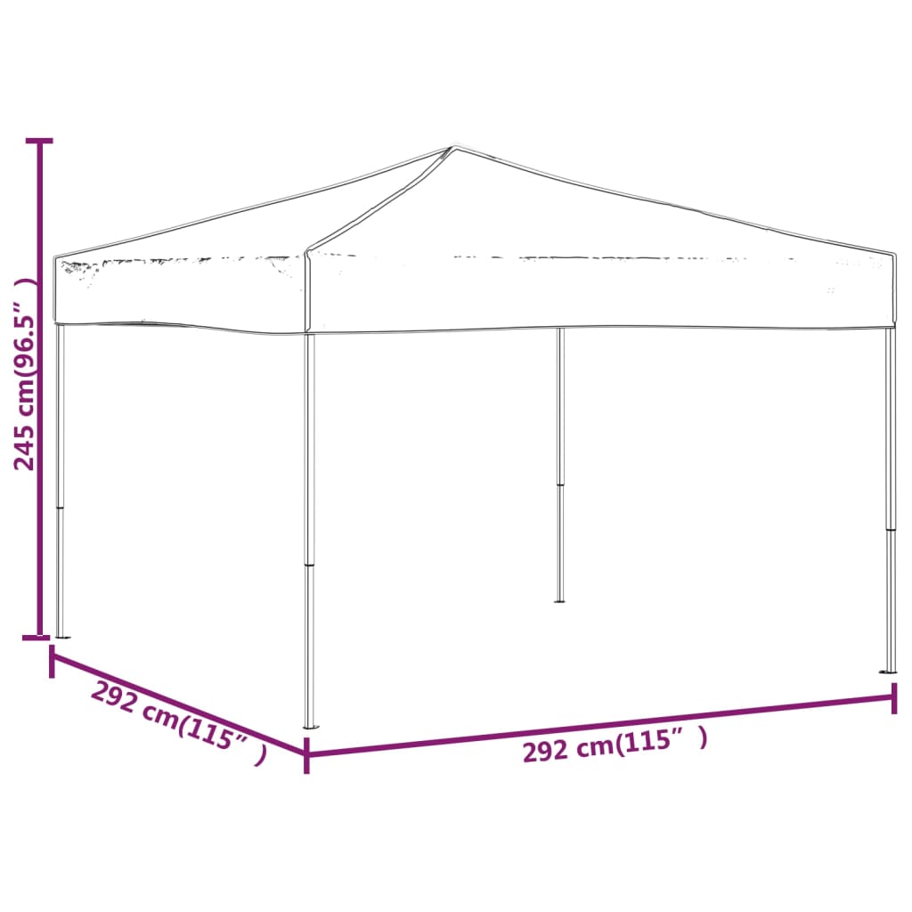 Tenda per Feste Pieghevole Rossa 3x3 m