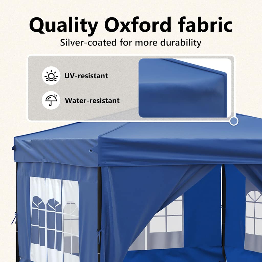 Tenda per Feste Pieghevole con Pareti Laterali Blu 3x3 m