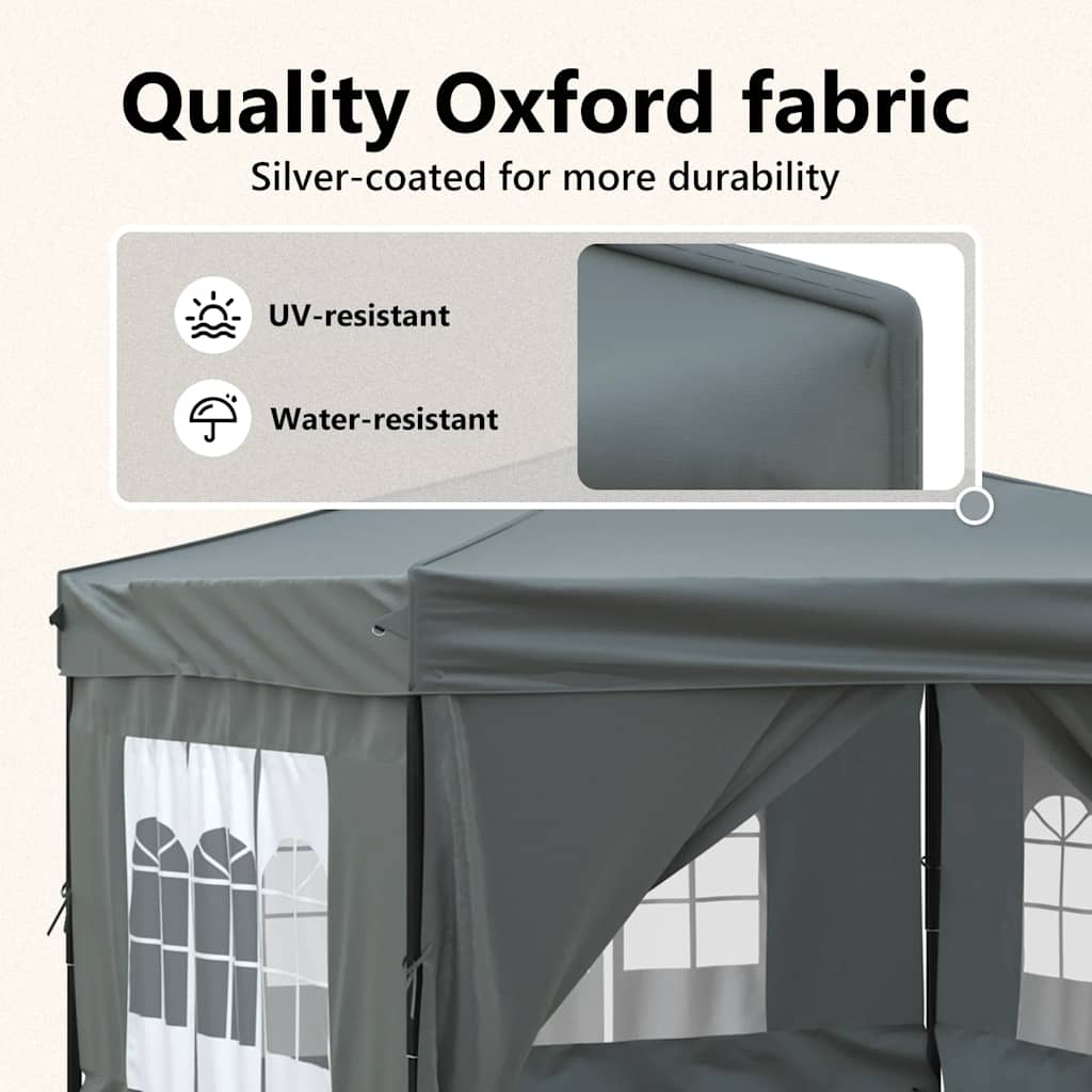Tenda per Feste Pieghevole con Pareti Laterali Antracite 3x3 m