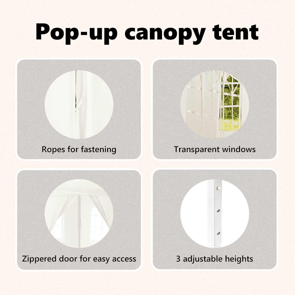 Tenda per Feste Pieghevole con Pareti Laterali Bianco 3x3 m