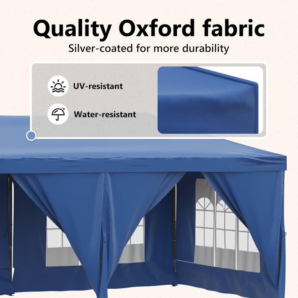 Tenda per Feste Pieghevole con Pareti Laterali Blu 3x6 m