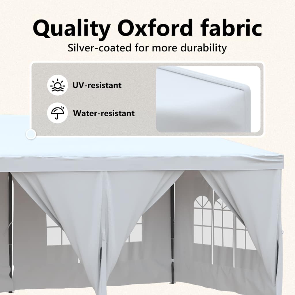 Tenda per Feste Pieghevole con Pareti Laterali Bianco 3x6 m