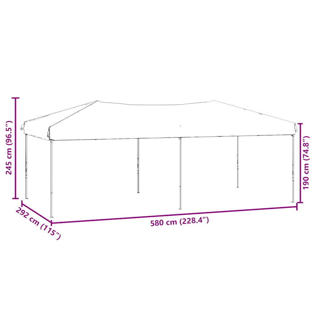Tenda per Feste Pieghevole con Pareti Laterali Tortora 3x6 m