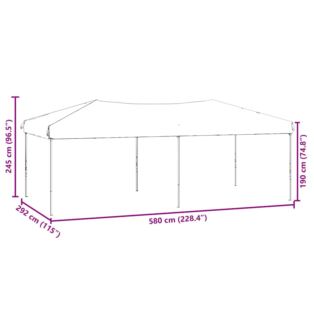 Tenda per Feste Pieghevole con Pareti Laterali Rosso 3x6 m