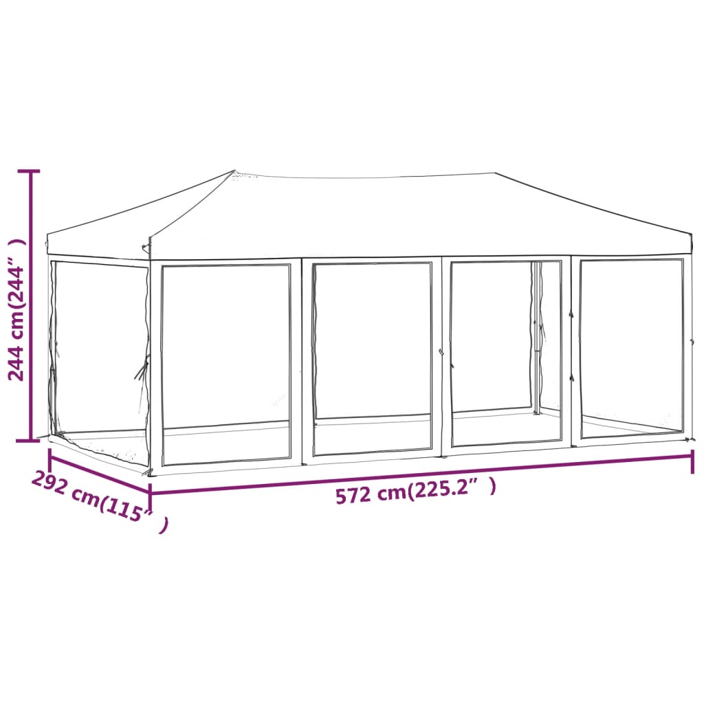 Tenda per Feste Pieghevole con Pareti Laterali Rosso 3x6 m
