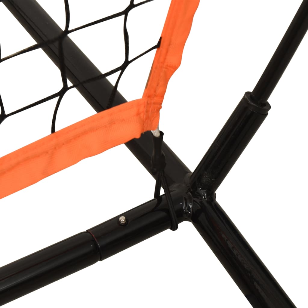 Rete Baseball Arancione e Nera 219x107x212 cm Acciaio e Poliestere