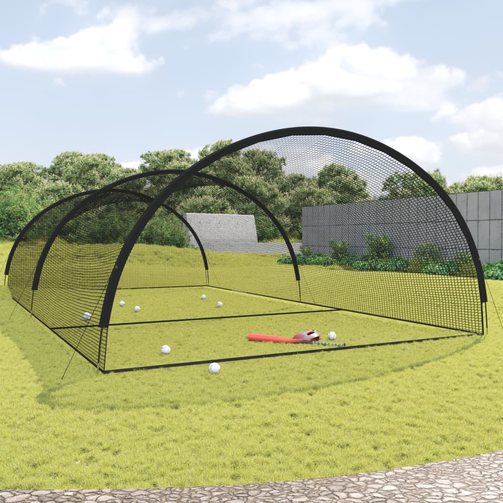 Rete Gabbia da Battuta Baseball Nera 900x400x250 cm Poliestere