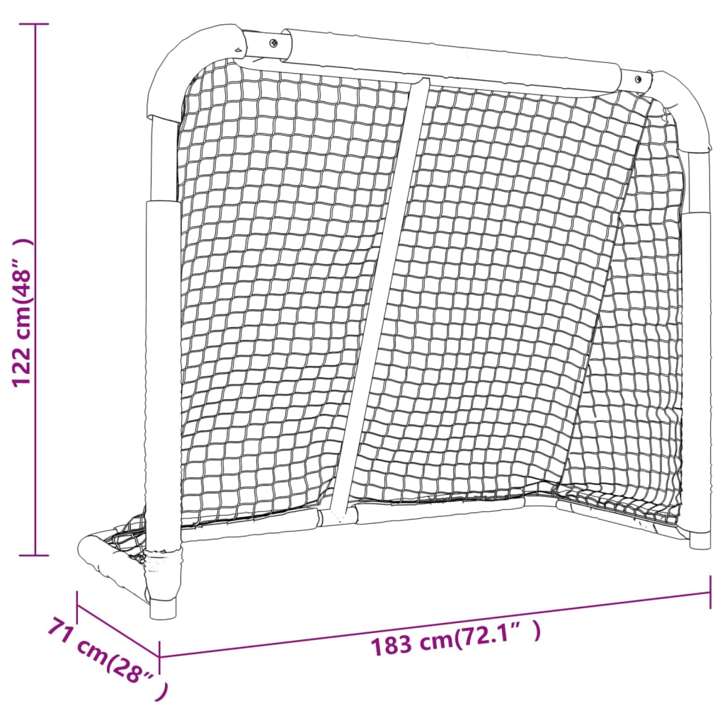 Porta da Hockey Rossa e Bianca 183x71x122 cm in Poliestere