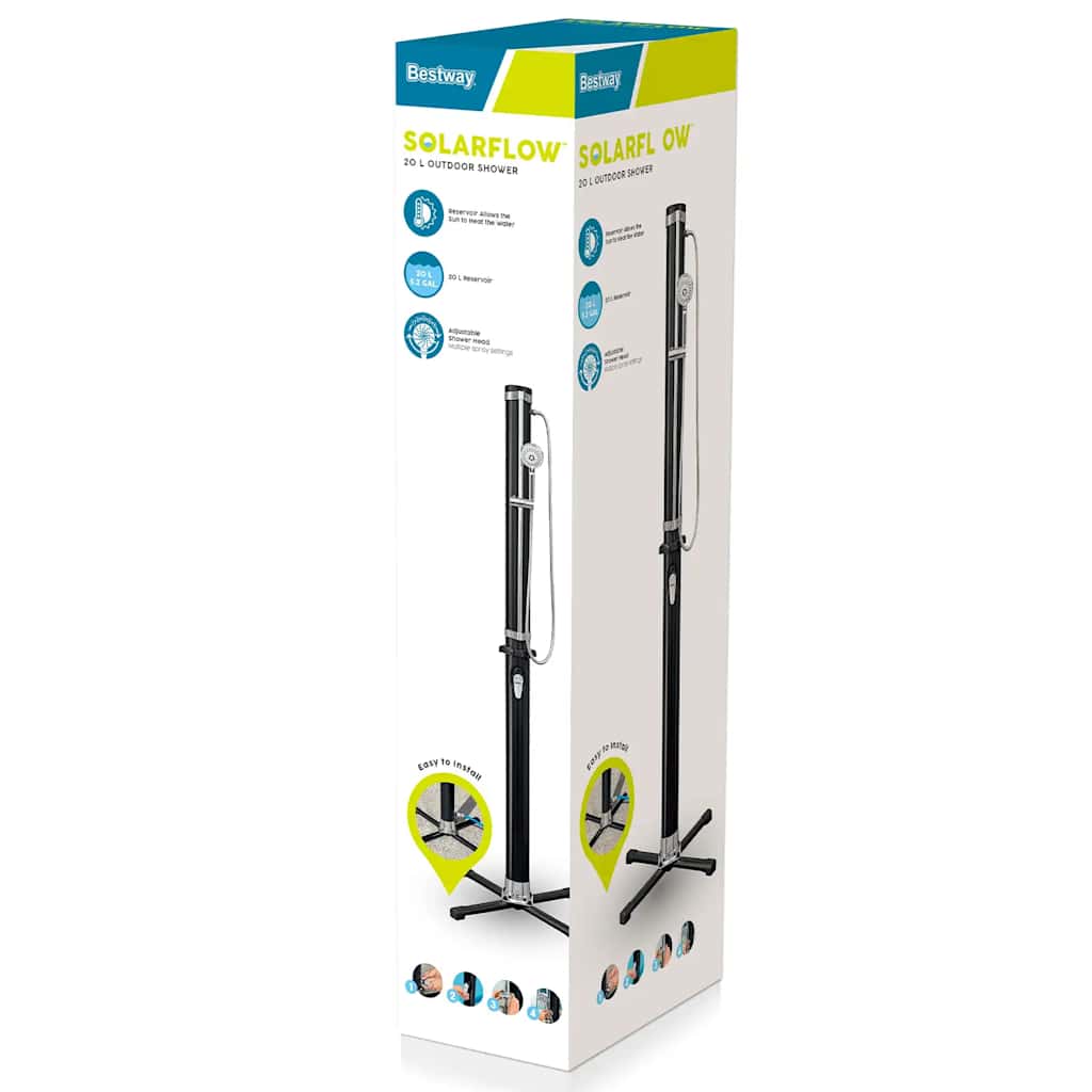 Bestway Doccia da Esterno Solar Flow Nera 20 L