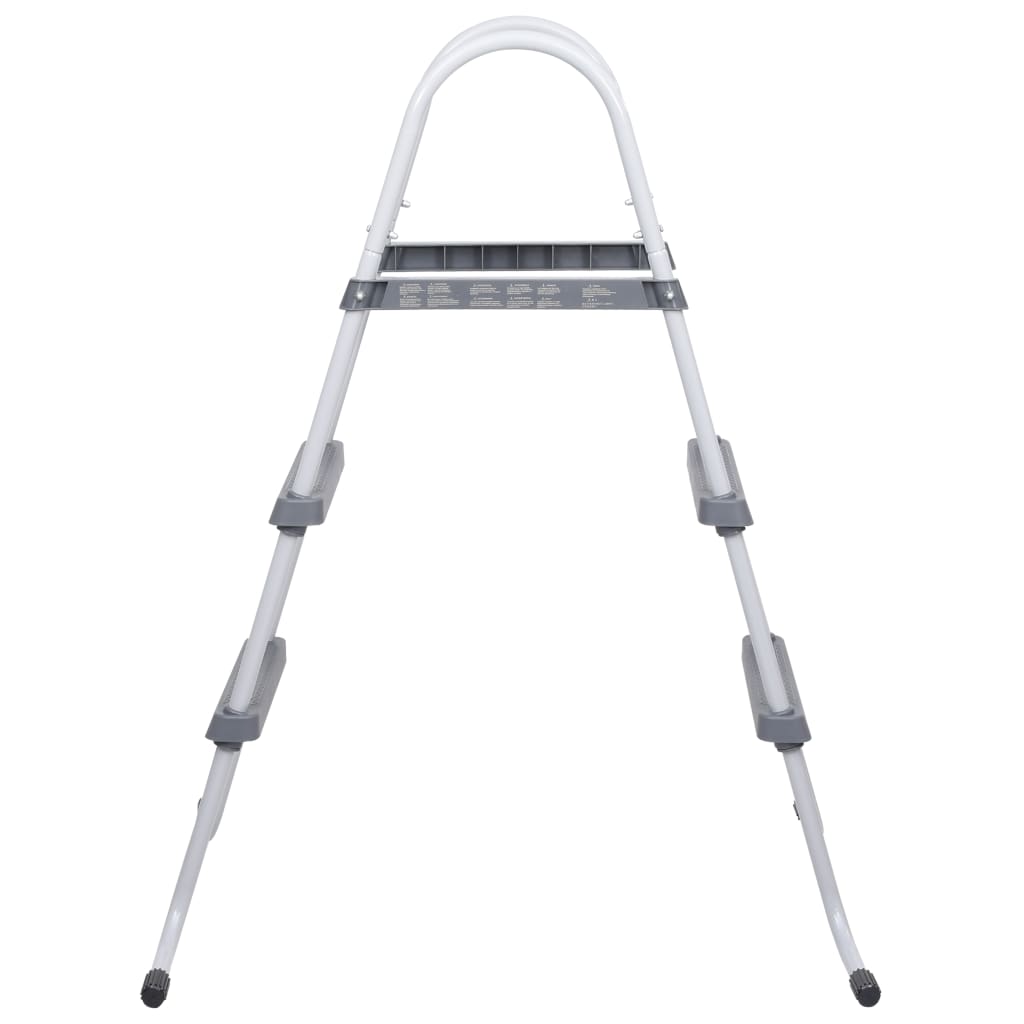 Scaletta per Piscina Grigia 84 cm Acciaio