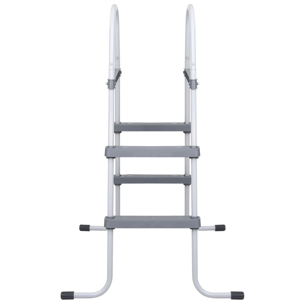Scaletta per Piscina Grigia 84 cm Acciaio