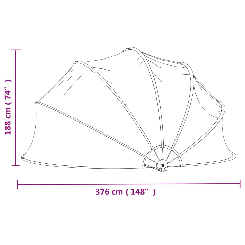 Cupola per Piscina Rotonda 376x188 cm PVC