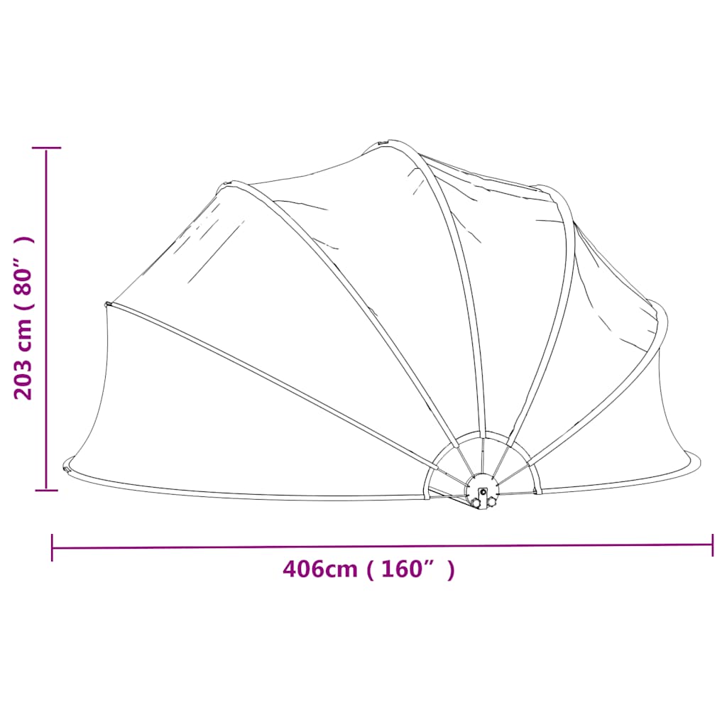 Cupola per Piscina Rotonda 406x203 cm PVC