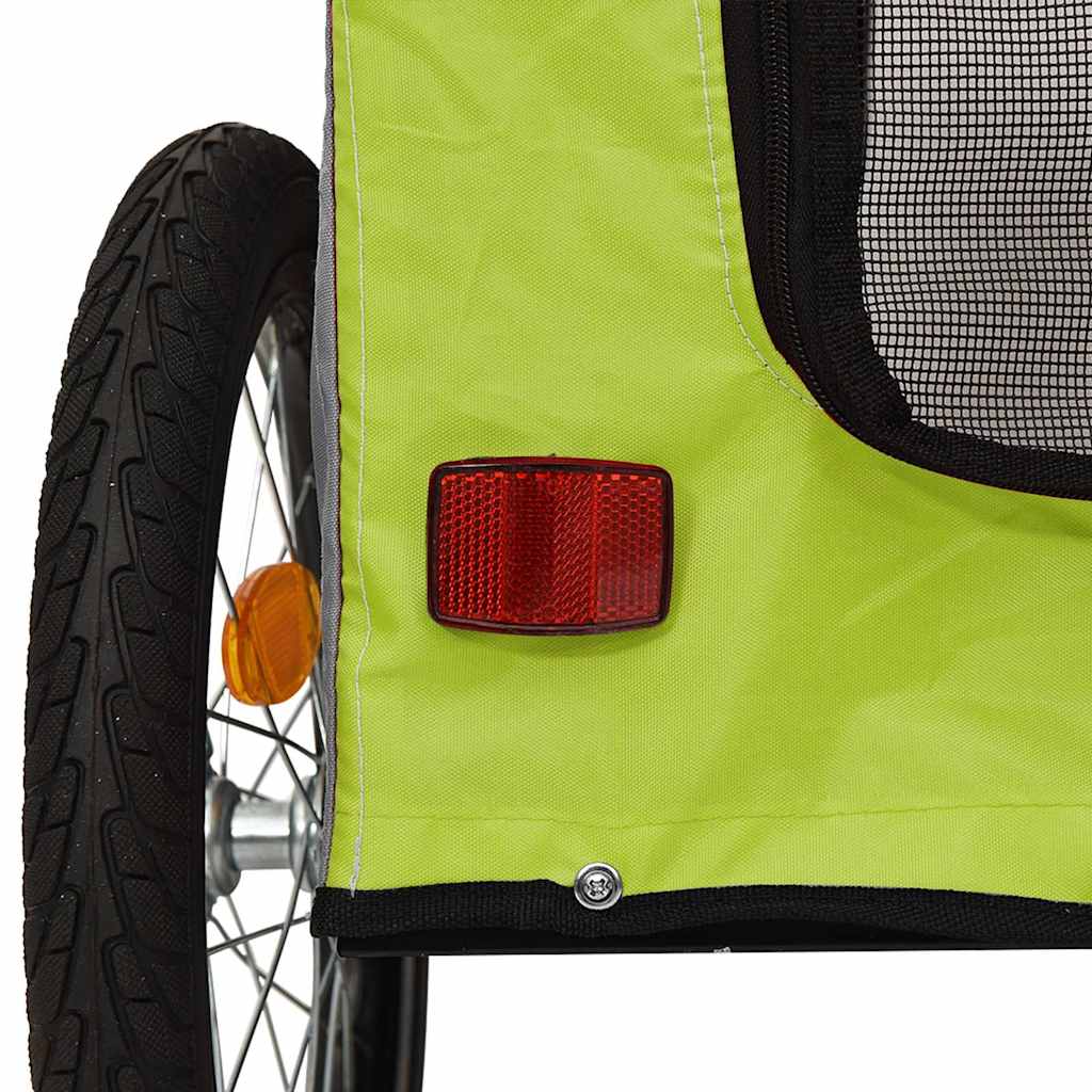 Rimorchio per bicicletta per animali domestici Verde e Grigio