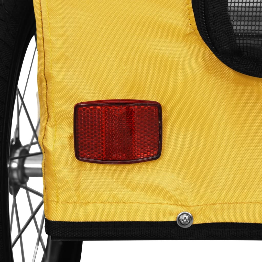 Rimorchio da Bici per Animali Giallo Oxford e Ferro