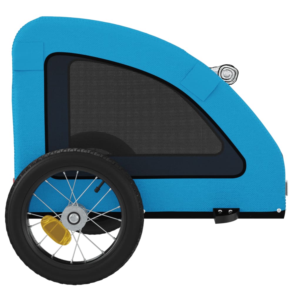 Rimorchio da Bici per Animali Blu Oxford e Ferro