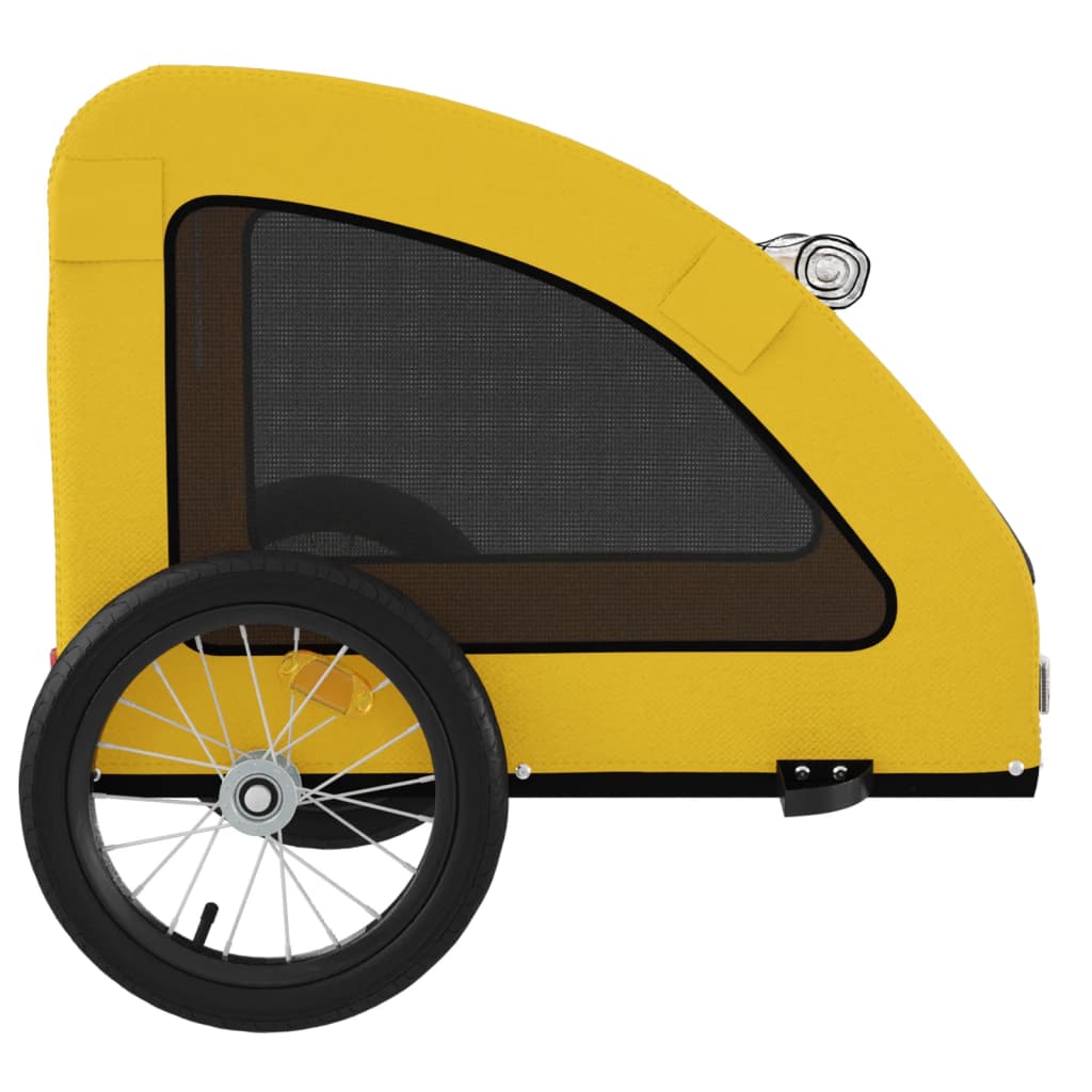 Rimorchio da Bici per Animali Giallo Oxford e Ferro
