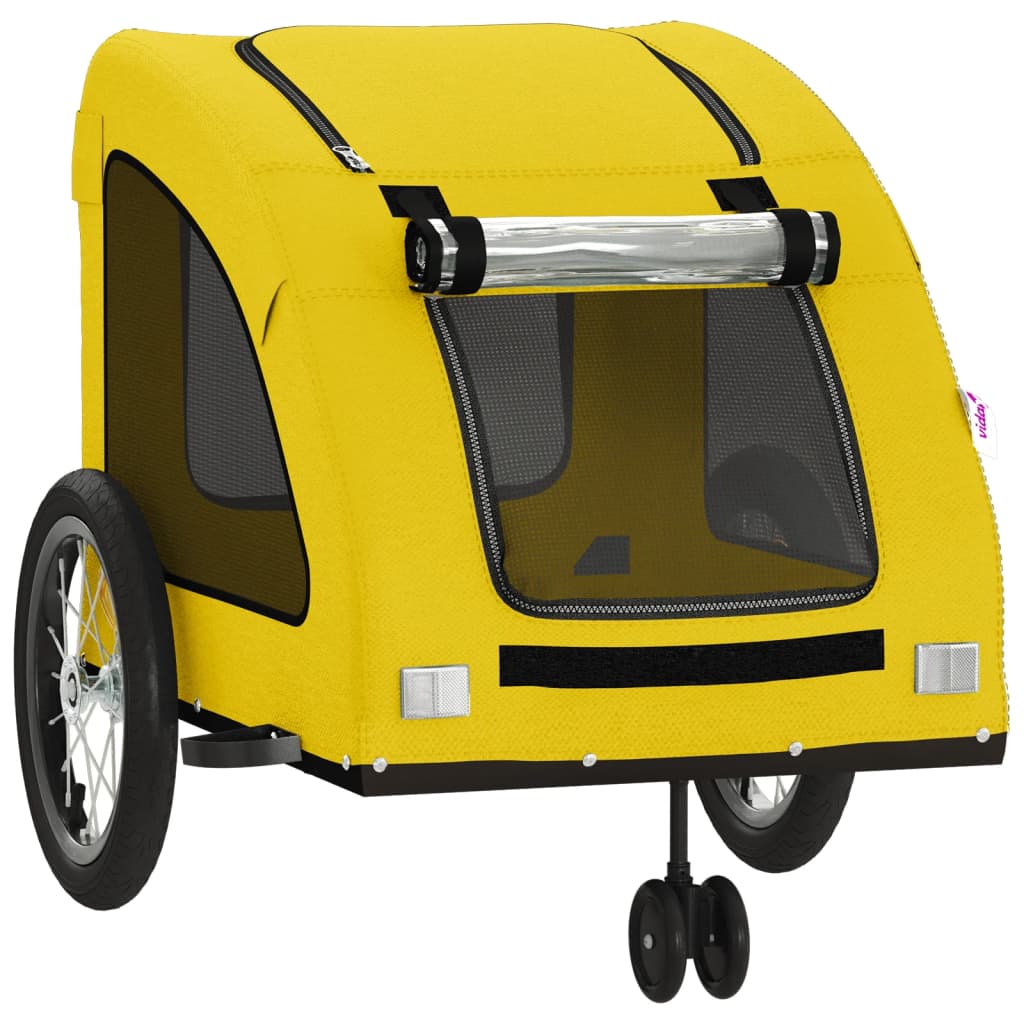 Rimorchio da Bici per Animali Giallo Oxford e Ferro
