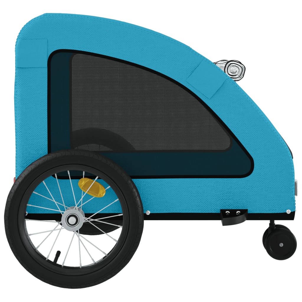 Rimorchio da Bici per Animali Blu Oxford e Ferro