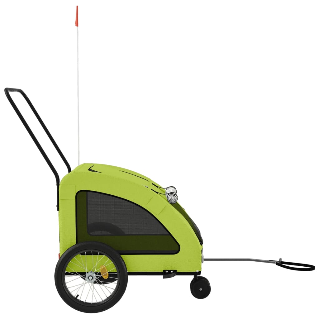Rimorchio da Bici per Animali Verde Oxford e Ferro