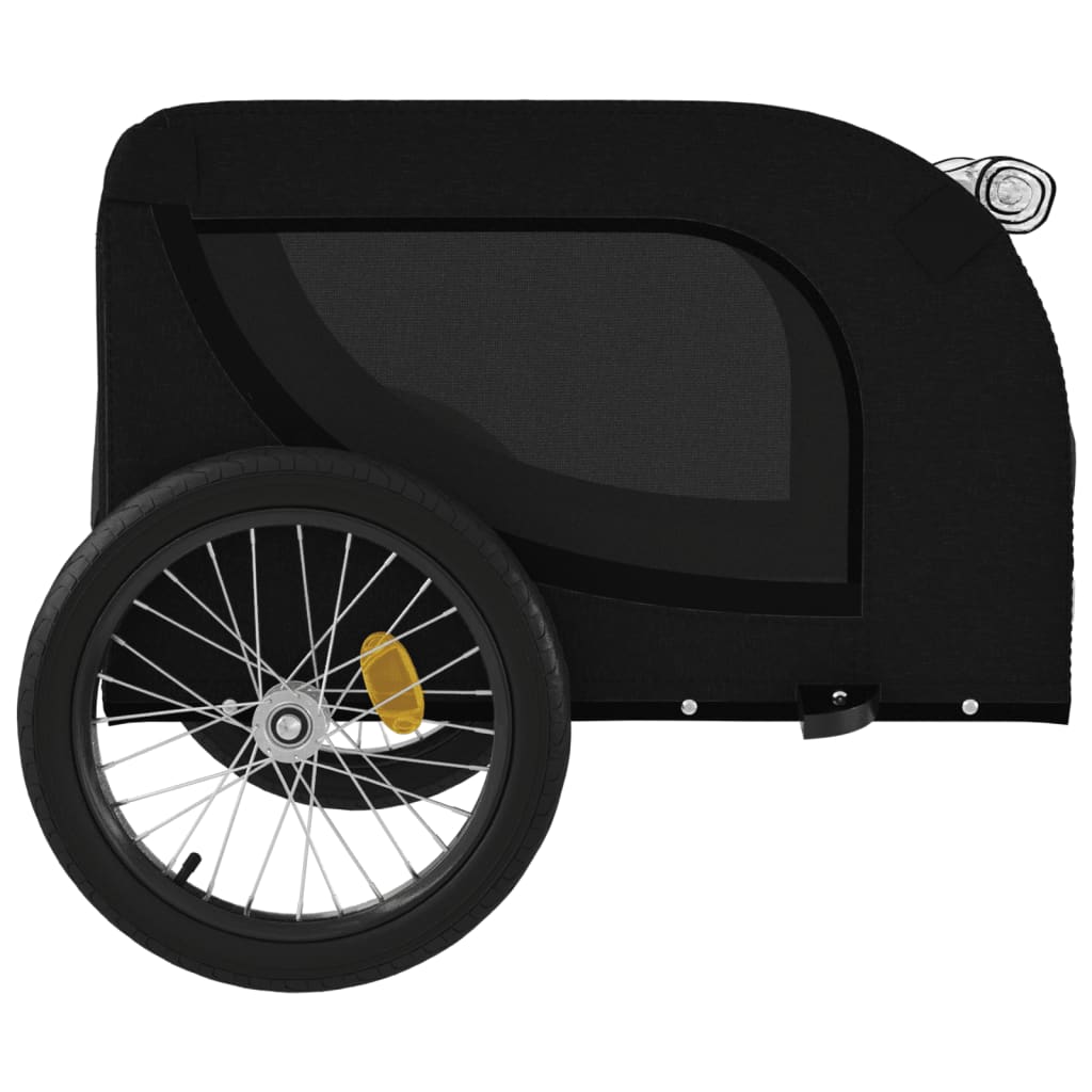 Rimorchio da Bici per Animali Nero Oxford e Ferro