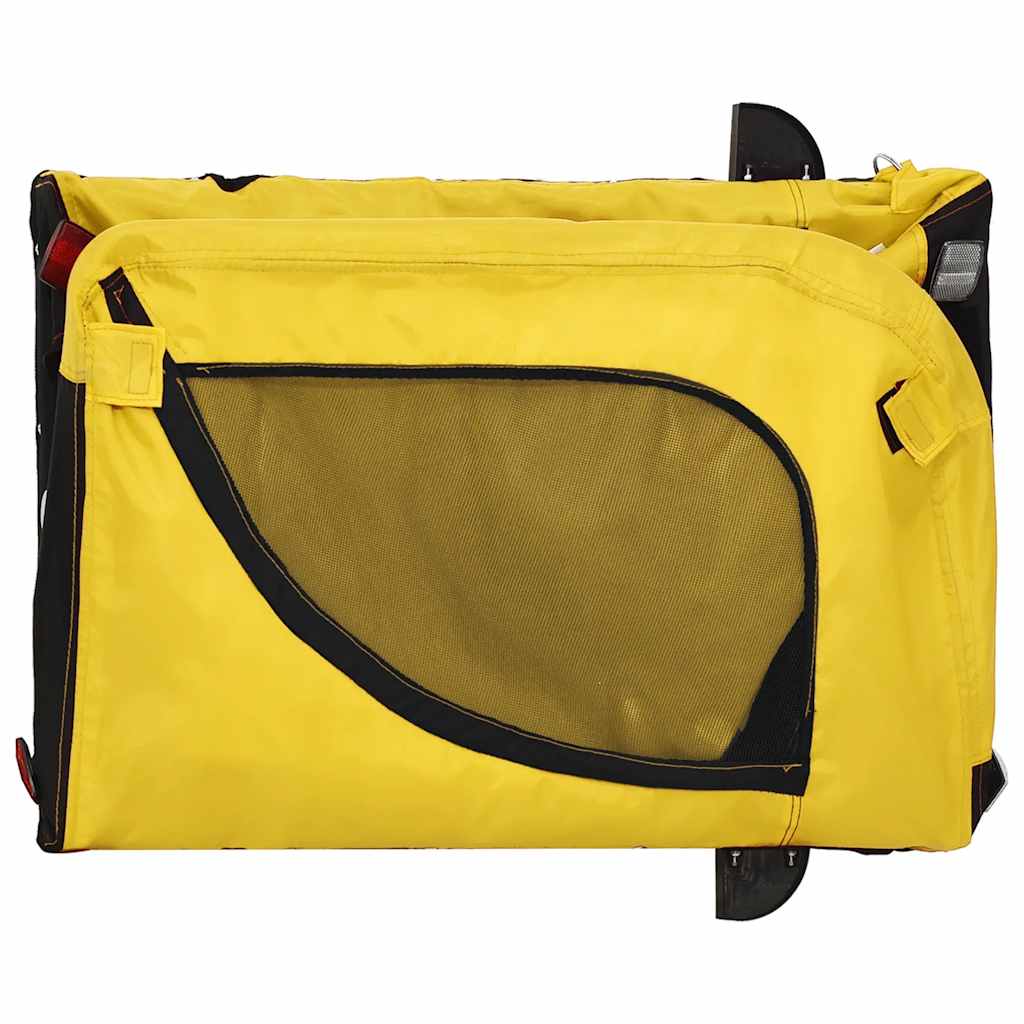 Rimorchio da Bici per Animali Giallo e Nero Oxford e Ferro