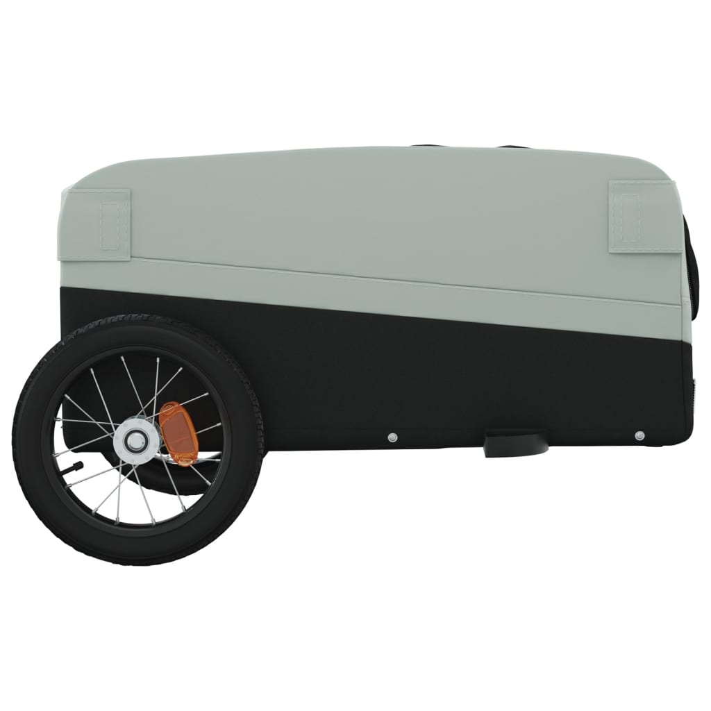 Rimorchio da Bici Nero e Grigio 30 kg in Ferro